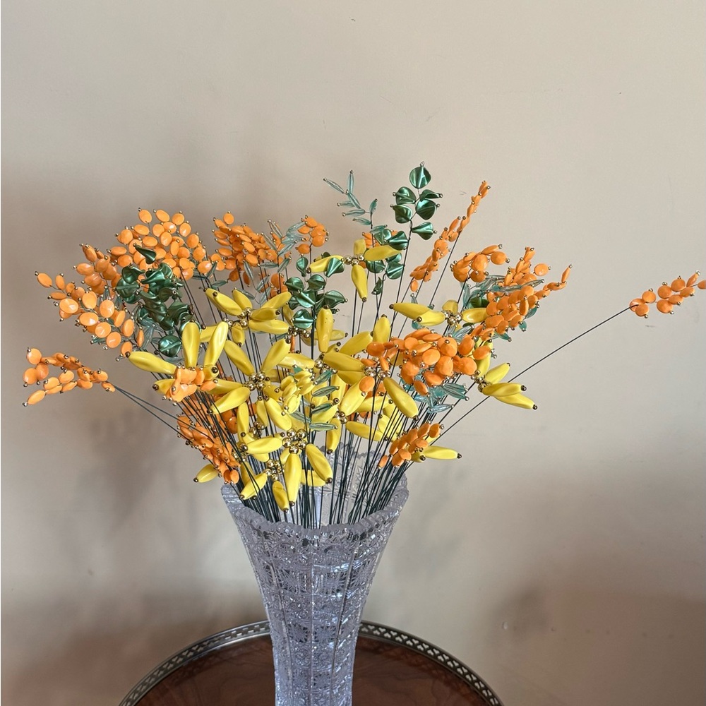 Artificial Beaded flower stems for vase
